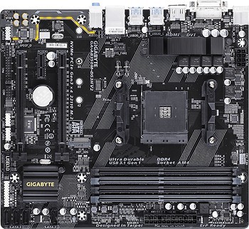 Фото Gigabyte GA-AB350M-DS3H V2 (rev. 1.1)