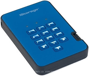 Фото iStorage diskAshur 2 SSD Ocean Blue 1 TB (IS-DA2-256-SSD-1000-BE)