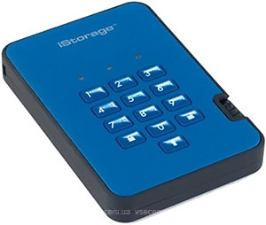 Фото iStorage diskAshur 2 SSD Ocean Blue 256 GB (IS-DA2-256-SSD-256-BE)