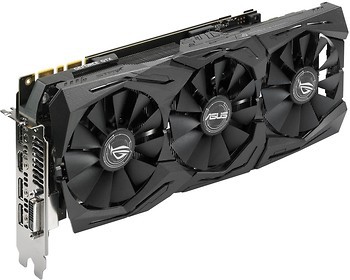 Фото Asus GeForce GTX 1080 OC ROG Strix 11Gbps 8GB 1721MHz (ROG-STRIX-GTX1080-O8G-11GBPS)