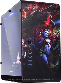 Фото Qube Eagle Auminum Black Printed Dota 2 QueenLeoricDoom w/o PSU Black (QBX3M_WBNU3PD2Q)