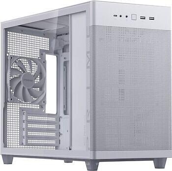 Фото Asus Prime AP201 Tempered Glass w/o PSU White (90DC00G3-B39010)