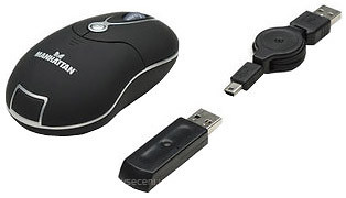 Фото Manhattan Wireless Mobile Mini Mouse MMX Black-Silver USB (176811)