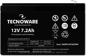 Фото Tecnoware Faston 12 V 7.2 Ah (EACPE12V7A2TWP)