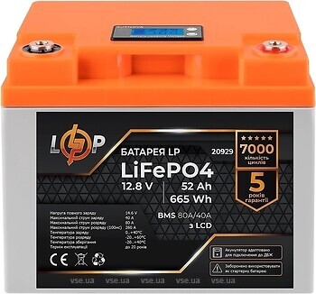 Фото LogicPower LiFePo-4 LCD 12.8-52AH (BMS 80A/40A)(LP20929)