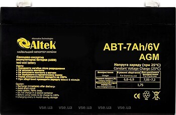 Фото Altek ABT 6 V 7 AH