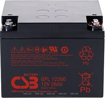 Фото CSB Battery 12V 26Ah (GPL12260)