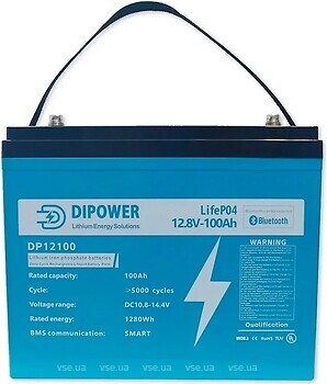 Фото Dipower LiFePO4 12.8V-100Ah (Smart BMS DP-12-100)