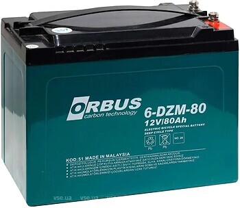 Фото Orbus 12V 80AH (6-DZM-80)