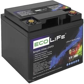 Фото EcoLiFe LiFePO4 12V 50Ah (LF12-50)
