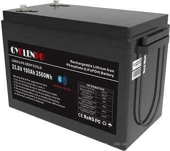 Фото Cyclen LiFePO4 25.6V 100AH (44-00089)