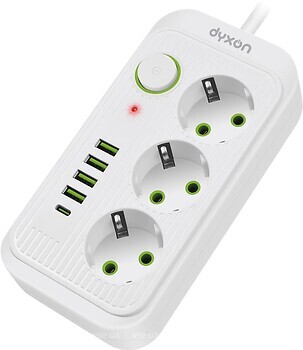 Фото Dyxon Power Switch 3+5 USB-A+USB-C (DXN-3M-MFP-35PD-W)
