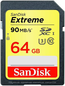 Фото SanDisk Extreme SDXC UHS-I U3 90MB/s 64Gb