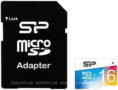 Фото Silicon Power Elite Color microSDHC Class 10 UHS-I U1 16Gb