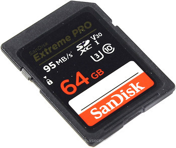 Фото SanDisk Extreme Pro SDXC Class 10 UHS-I U3 V30 64Gb