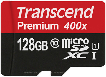 Фото Transcend Premium microSDXC Class 10 UHS-I 400x 128Gb