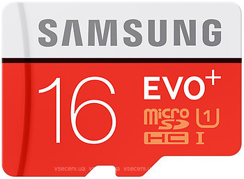 Фото Samsung Evo+ microSDHC Class 10 UHS-I U1 16Gb