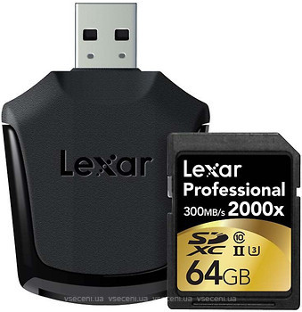 Фото Lexar Professional 2000x SDXC UHS-II U3 64Gb