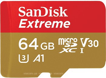 Фото SanDisk Extreme microSDXC UHS-I U3 V30 A1 667x 64Gb