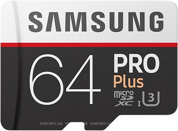 Фото Samsung Pro Plus microSDXC Class 10 UHS-I U3 64Gb