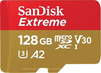 Фото SanDisk Extreme microSDXC Class 10 UHS-I U3 V30 A2 128Gb