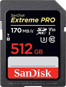 Фото SanDisk Extreme Pro SDXC Class 10 UHS-I U3 V30 170MB/s 512Gb