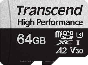Фото Transcend 330S microSDXC Class 10 UHS-I U3 V30 A2 64Gb (TS64GUSD330S)