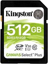 Фото Kingston Canvas Select Plus SDXC Class 10 UHS-I U3 V30 512Gb (SDS2/512GB)