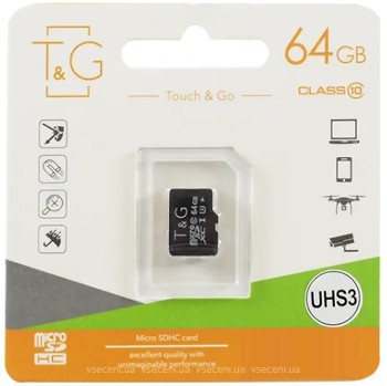 Фото T&G microSDXC Class 10 UHS-I U3 64Gb (TG-64GBSDU3CL10-00)