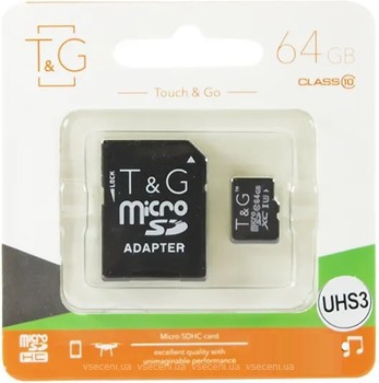 Фото T&G microSDXC Class 10 UHS-I U3 64Gb (TG-64GBSDU3CL10-01)