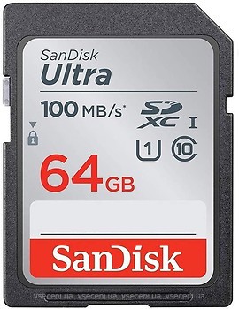 Фото SanDisk Ultra SDXC Class 10 UHS-I 100MB/s 64Gb (SDSDUNR-064G-GN6IN)