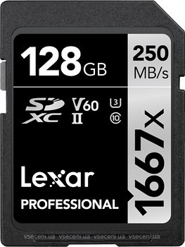 Фото Lexar Professional 1667x SDXC UHS-II U3 128Gb (LSD128CB1667)