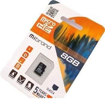 Фото Mibrand MicroSDHC Class 4 8Gb (MICDC4/8GB)