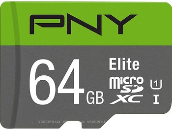 Фото PNY Elite microSDXC Class 10 UHS-I U1 64Gb (P-SDUX64U185GW-GE)
