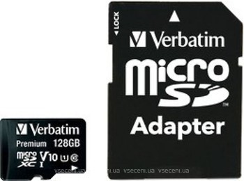 Фото Verbatim Premium microSDXC Class 10 UHS-I U1 V10 128Gb (MDAVR-96/G/44085)