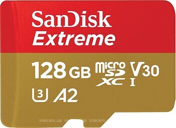 Фото SanDisk Extreme microSDXC UHS-I U3 V30 A2 128Gb (SDSQXA1-128G-GN6MN)