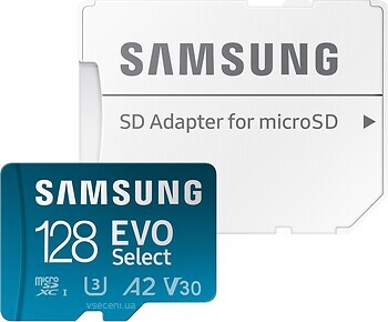 Фото Samsung Evo Select microSDXC Class 10 UHS-I U3 128Gb (MB-ME128KA)