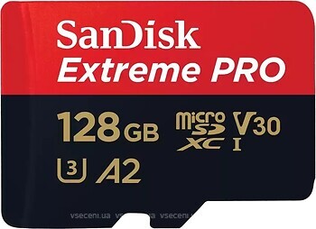 Фото SanDisk Extreme Pro microSDXC UHS-I U3 128Gb (SDSQXCD-128G-GN6MA)