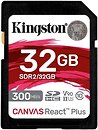 Фото Kingston Canvas React Plus SDXC Class 10 UHS-II U3 V90 32Gb (SDR2/32GB)