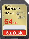 Фото SanDisk Extreme SDXC UHS-I U3 V30 170MB/s 64Gb (SDSDXV2-064G-GNCIN)