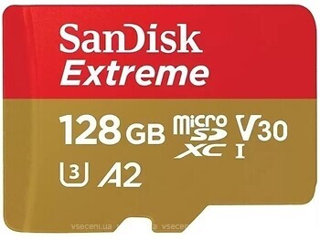 Фото SanDisk Extreme microSDXC UHS-I U3 V30 A2 128Gb (SDSQXAA-128G-GN6MA)