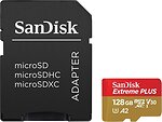 Фото SanDisk Extreme Plus microSDXC Class 10 UHS-I U3 V30 128Gb (SDSQXBD-128G-GN6MA)