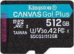 Фото Kingston Canvas Go! Plus microSDXC Class 10 UHS-I U3 V30 512Gb (SDCG3/512GBSP)
