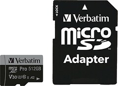 Фото Verbatim Pro microSDXC Class 10 UHS-I U3 512Gb (47046)