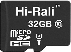 Фото Hi-Rali microSDHC Class 10 32Gb UHS-I U3 (HI-32GBSD10U3-00)