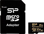 Фото Silicon Power High Endurance microSDXC Class 10 UHS-I U3 V30 64Gb (SP064GBSTXDV3V1HSP)