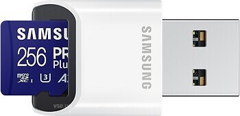 Фото Samsung Pro+ microSDXC Class 10 UHS-I U3 V30 A2 256Gb (MB-MD256SB/WW)