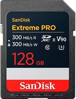 Фото SanDisk Extreme Pro SDXC Class 10 UHS-II U3 V90 128Gb (SDSDXDM-128G-GN4IN)