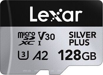 Фото Lexar Silver Plus microSDXC UHS-I V30 A2 U3 128Gb (LMSSIPL128G-BNANG)