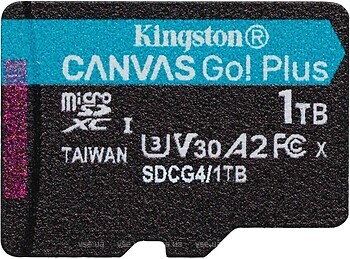 Фото Kingston Canvas Go! Plus microSDXC Class 10 UHS-I U3 V30 1Tb (SDCG4/1TBSP)